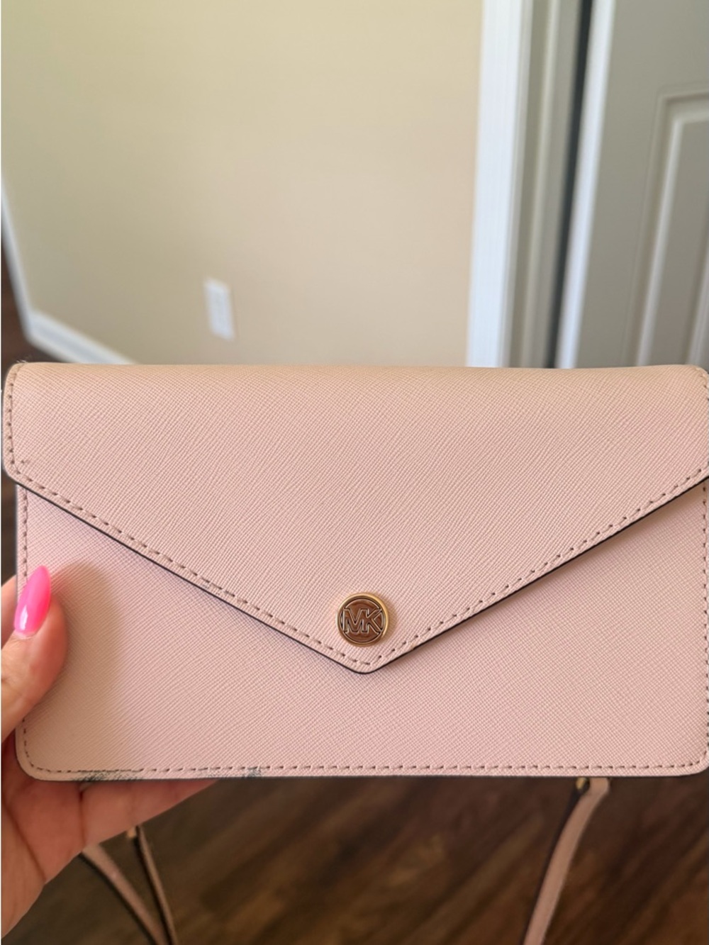Michael Kors Blush Pink Saffiano Envelope Crossbody